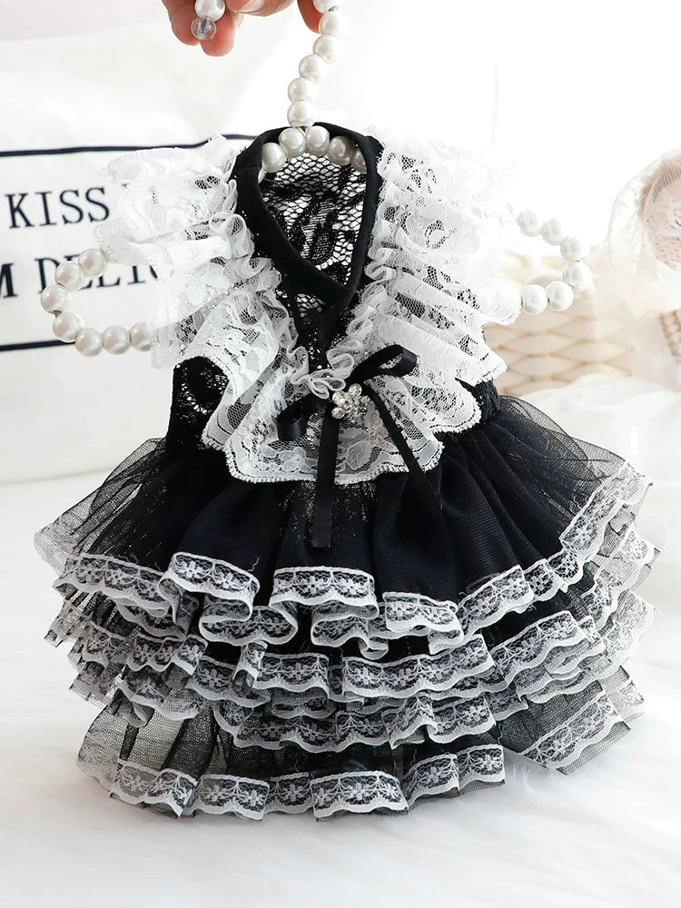 Pet Dog Cat Princess Dress Thin Lace Wedding Gown for Small Dogs