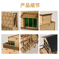 Miniature Chinese Street House Model for Dioramas and Photography Props