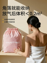 Foldable Adult Bathtub with Insulation Cover and Storage Bag, Portable Full-Body Soaking Tub