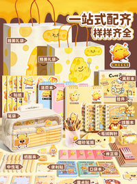 Large Capacity Cheese Pencil Case Set for Students