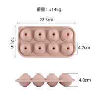 8-Cavity Silicone Ice Cube Tray with Lid for Whiskey and Cocktails, Large Capacity Ice Ball Maker