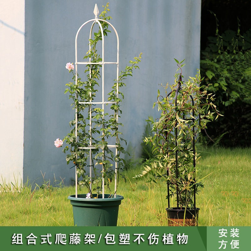 Garden Climbing Plant Trellis for Roses and Clematis, European Style Iron Flower Support Stake
