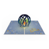 Christmas Snow Globe 3D Pop-Up Card Holiday Greeting Postcard