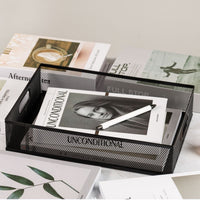 A3/A4 Metal Mesh File Basket Desk Organizer for Documents & Bills