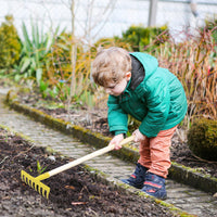 Kids' Long Handle Garden Tools Set - Rake, Hoe, Shovel for Beach, Planting, and Gardening