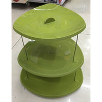 3-Tier Foldable Rotating Fruit Plate Cake Stand Dessert Tray