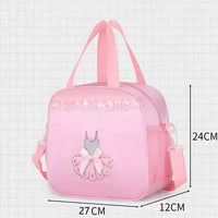 Girls' Portable Dance Bag with Embroidery - Large Capacity Ballet Dress Storage Tote
