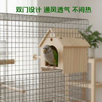 Wooden Bird House for Parrots, Budgies, Cockatiels - Hideaway and Warm Sleeping Nest - All Seasons