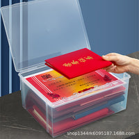 Clear A4 Plastic Storage Box for Documents, Tickets, and Stationery