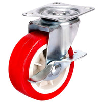 Silent Swivel Caster Wheels with Brake for Furniture, 1-3 inch