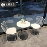 Outdoor Bistro Set with Round Table and Two Chairs, Weather-Resistant Galvanized Steel Patio Furniture