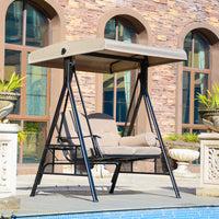 Panama Double/Triple Swing Chair for Patio Balcony Garden, Leisure Wrought Iron Rocking Chair, Light Luxury Home Furniture
