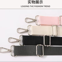 Nylon Herringbone Crossbody Bag Strap with Silver Buckle, Adjustable Replacement Shoulder Strap