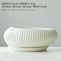 Ceramic Rectangular/Round Bonsai Pot Saucer Drip Tray in White/Black