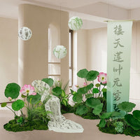 Artificial Lotus Flower and Leaf Arrangement for Home and Garden Decor