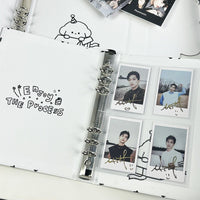 A5 Black and White Striped Puppy Magnetic Album for Photocards