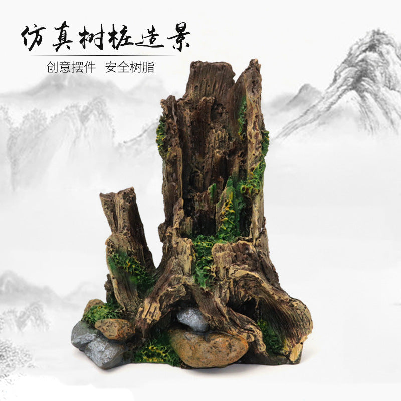Artificial Driftwood Tree Trunk Aquarium Decor Reptile Hideout