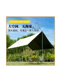 Outdoor Portable Sunshade Tarp Tent, Thickened Black Glue Oxford Cloth, Rainproof UV Protection for Camping