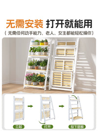 Freestanding Balcony Plant Stand with Wheels, 2026 New Iron Art Flower Rack for Living Room, Multi-tier Storage Shelf