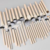 42-Piece Morandi Color Makeup Brush Set with Wooden Handles
