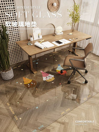 Transparent PVC Floor Protector Mat for Hardwood Floors and Chair Mats, Waterproof and Odorless