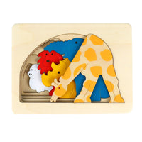 Uncle Wood Swedish Wooden Layered Puzzle for Kids 3-6 Years Old