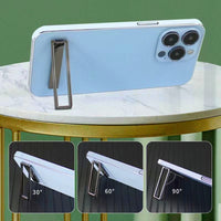 Invisible Ultra-Thin Metal Foldable Phone Stand with Ring Holder for Desktops