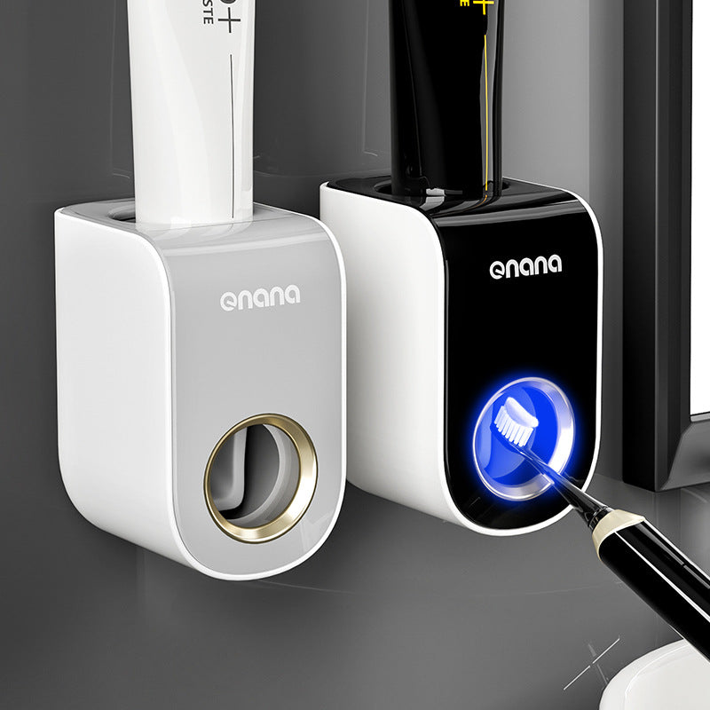 Automatic Wall-Mounted Toothpaste Dispenser Set with Press-Type Squeezer for Home Bathroom