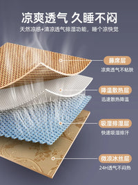 Baby-Grade Summer Cooling Mat Natural Rattan Ice Silk Foldable Wormwood Mat for Home Use