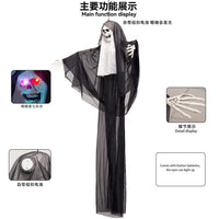 Halloween Nun Skeleton Ghost House Decor Glowing Black and White Horror Hanging Ornament