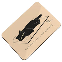 Black Cat Diatomaceous Earth Bath Mat Super Absorbent Non-Slip Bathroom Floor Mat