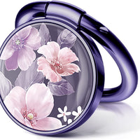 Electroplated Metal Floral Phone Ring Holder with Resin Drip Adhesive