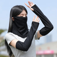 UV Protection Face Mask and Arm Sleeves Set for Outdoor Activities