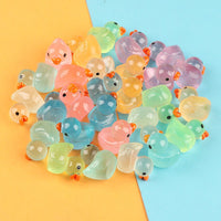 Luminous Resin Mini Duck Chick Eggshell Figurines for DIY Crafts & Gifts