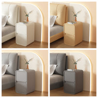 Cream Style Ultra-Narrow Bedside Table, Mini Small Nightstand, Light Luxury Solid Wood End Table for Small Spaces