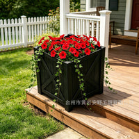 Outdoor Square Imitation Wood Planter Box PP Material