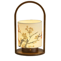 Song Dynasty Aesthetic Hand-Painted Fabric Lantern Table Lamp for Bedroom Bedside Decor