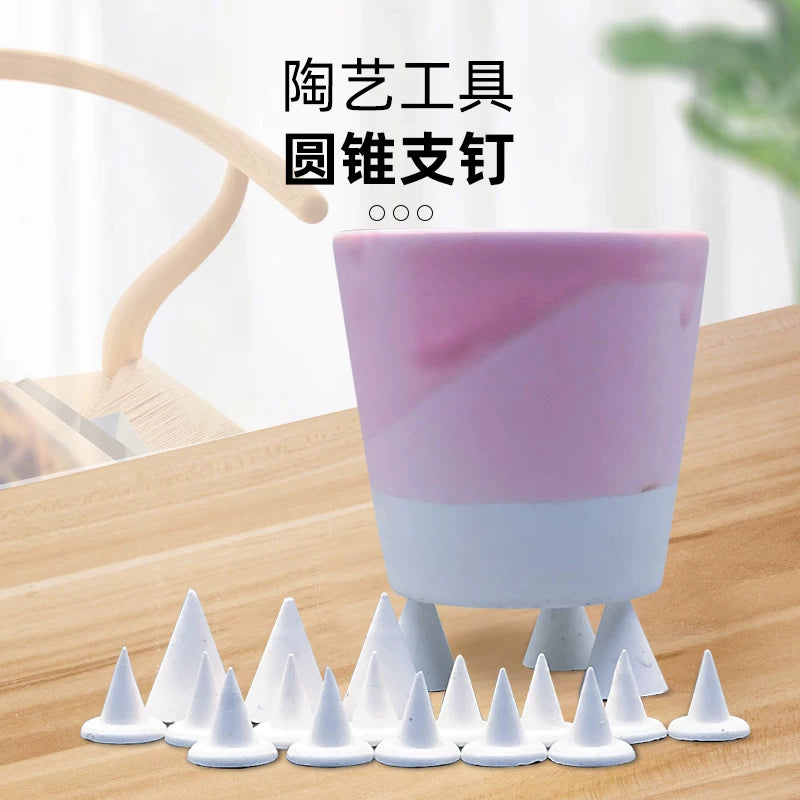 Ceramic Kiln Firing Support Set - Conical Alumina Refractory Pegs for Pottery