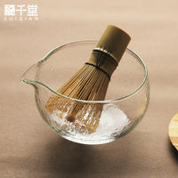 Suiqiantang Japanese Hammered Glass Matcha Bowl Set with Whisk and Scoop