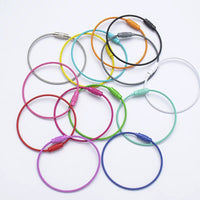 Colorful Painted Steel Wire Keychain Rings for DIY Jewelry and Craft Projects