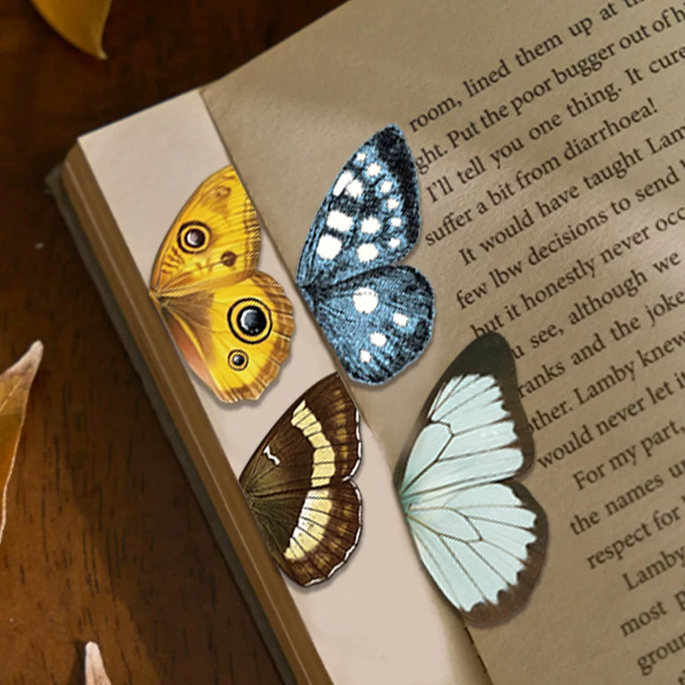 Butterfly Magnetic Bookmarks - Vintage Art Style, Creative Student Reading Page Markers