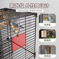 Large Bird Cage for Parrots Cockatiels Mynah Birds Peony Birds Splash-Proof Home Breeding Villa