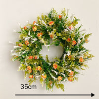 Artificial Wildflower Wreath for Front Door & Wall Decor - Spring/Summer Floral Garland