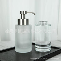 350ml Glass Foaming Soap Dispenser Bottle with Stainless Steel Pump for Hand Soap Mousse