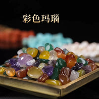 Natural Crystal Agate Seven-Gemstone Mandala Offering Bowl Filler - 1 lb