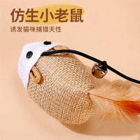 Interactive Cat Wand Toy with Mouse and Bell for Indoor Cats
