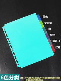 A4/B5/A5 PP Loose Leaf Divider Pages for Binders, Transparent Document Protectors, 6-Tab Index Cards