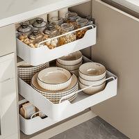 Pull-Out Under-Sink Cabinet Organizer with Deep Storage Basket for Kitchen Narrow Gaps