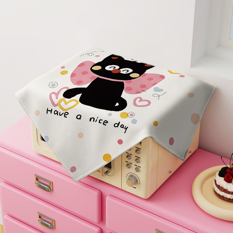 Cartoon Animal Print Dust Cover for Microwave Oven Air Fryer Tea Tray