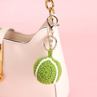 Handmade Crocheted Sports Ball Keychain Pendant for Bags and Gifts